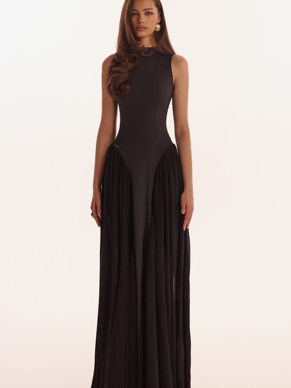 MILLA fitted mock neck formal maxi